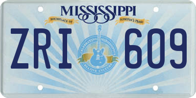 MS license plate ZRI609