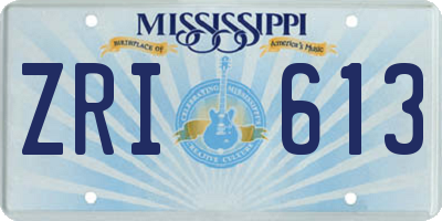 MS license plate ZRI613