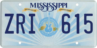 MS license plate ZRI615