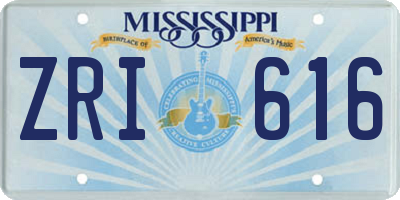 MS license plate ZRI616