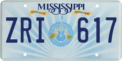 MS license plate ZRI617
