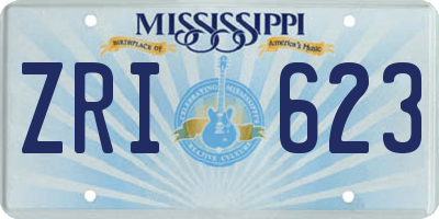 MS license plate ZRI623