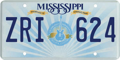 MS license plate ZRI624