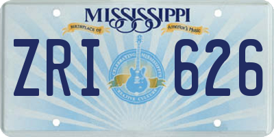 MS license plate ZRI626