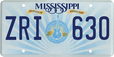 MS license plate ZRI630