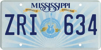 MS license plate ZRI634