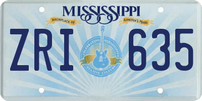 MS license plate ZRI635
