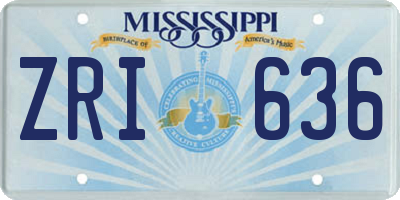 MS license plate ZRI636