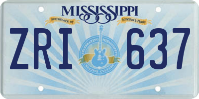 MS license plate ZRI637