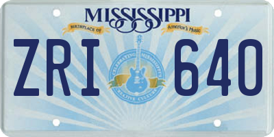 MS license plate ZRI640