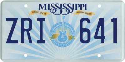 MS license plate ZRI641