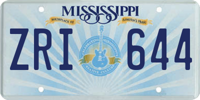 MS license plate ZRI644