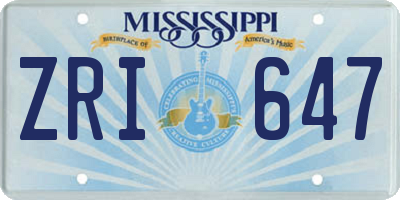 MS license plate ZRI647