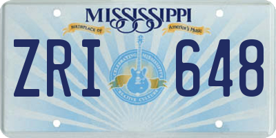 MS license plate ZRI648