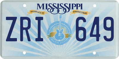 MS license plate ZRI649