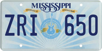 MS license plate ZRI650