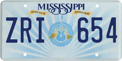 MS license plate ZRI654