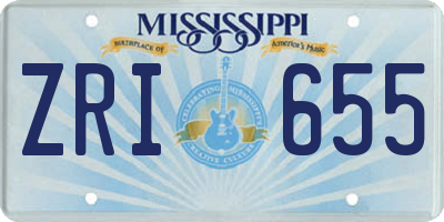 MS license plate ZRI655