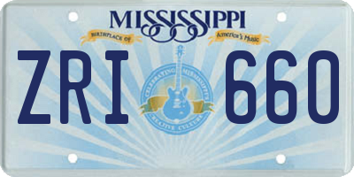 MS license plate ZRI660