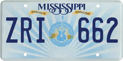 MS license plate ZRI662