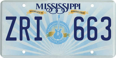 MS license plate ZRI663