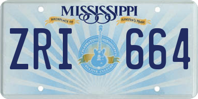 MS license plate ZRI664