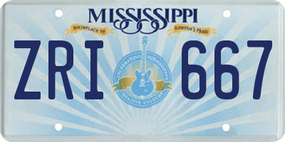 MS license plate ZRI667