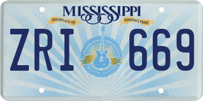 MS license plate ZRI669