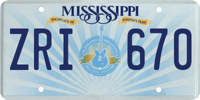 MS license plate ZRI670