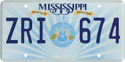 MS license plate ZRI674