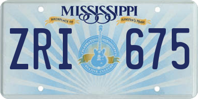MS license plate ZRI675