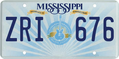 MS license plate ZRI676