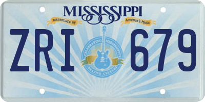 MS license plate ZRI679