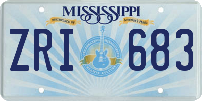 MS license plate ZRI683