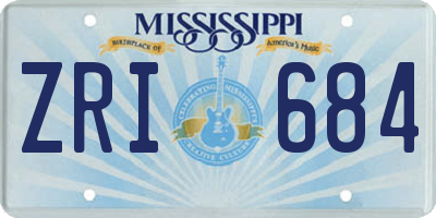 MS license plate ZRI684