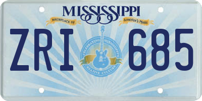 MS license plate ZRI685