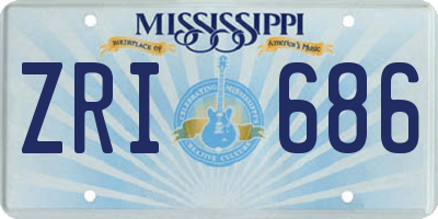 MS license plate ZRI686