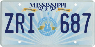 MS license plate ZRI687