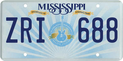 MS license plate ZRI688