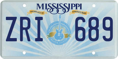 MS license plate ZRI689