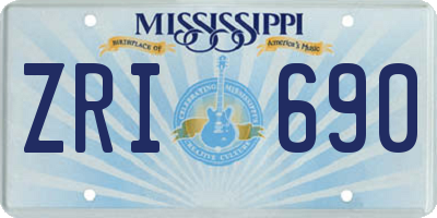 MS license plate ZRI690