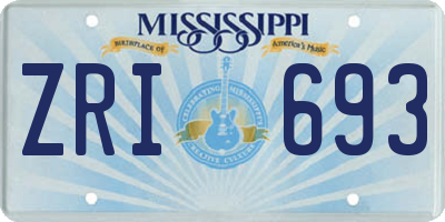 MS license plate ZRI693