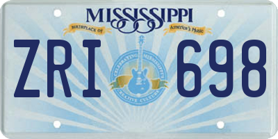 MS license plate ZRI698