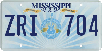 MS license plate ZRI704