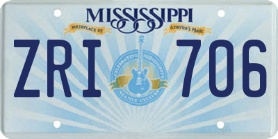 MS license plate ZRI706