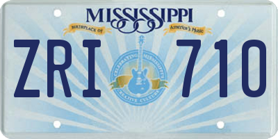 MS license plate ZRI710