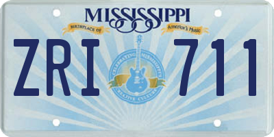MS license plate ZRI711