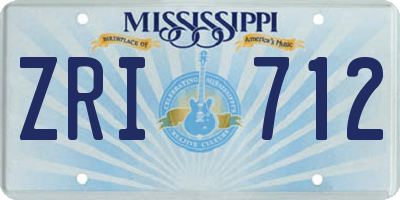 MS license plate ZRI712