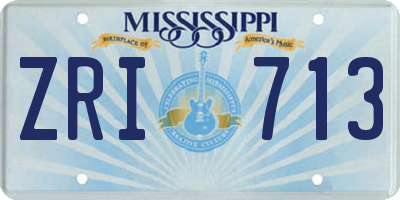 MS license plate ZRI713
