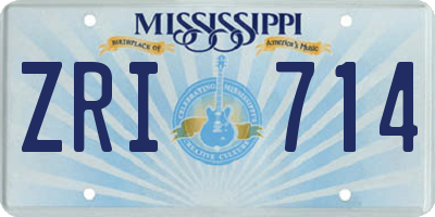 MS license plate ZRI714